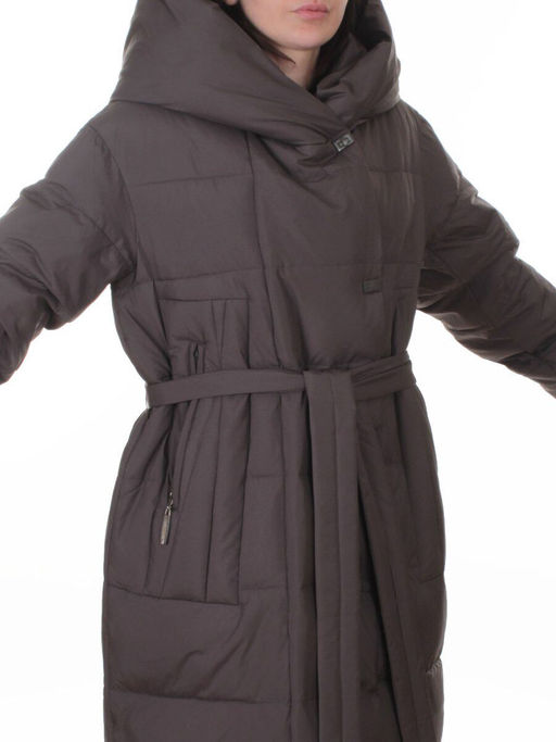 A625 GRAY/BROWN Пальто зимнее женское (200 гр. био-пух)