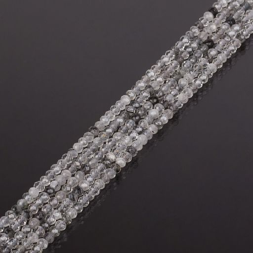 Бусины для рукоделия из Кварца с включениями черного Турмалина 40 см