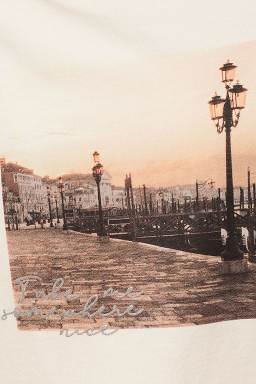 Футболка из эластичного хлопка с фото принтом "Рассвет в Венеции"