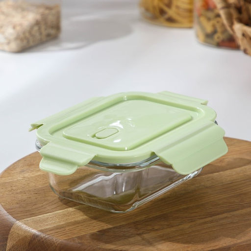Контейнер Доляна Cook and Freeze, 380 мл, 15×11×5.5 см, с крышкой, жаропрочное стекло, цвет МИКС