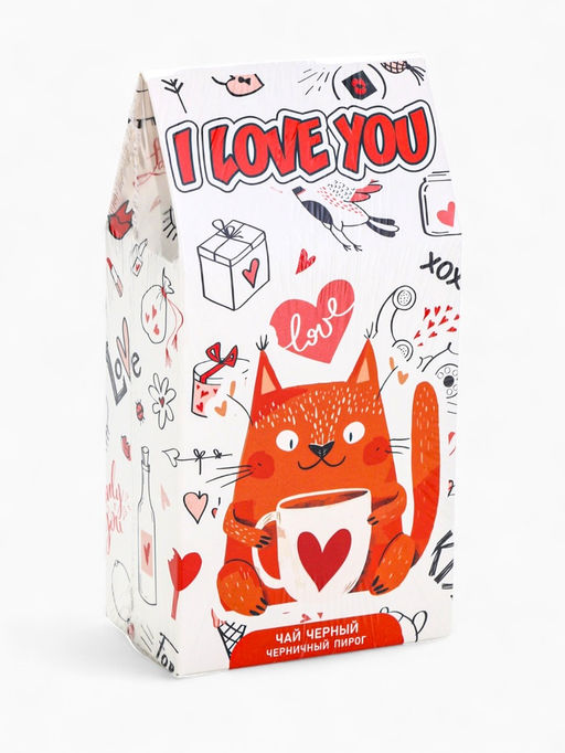 Чай черный I love you, со вкусом черничный пирог, 50 г