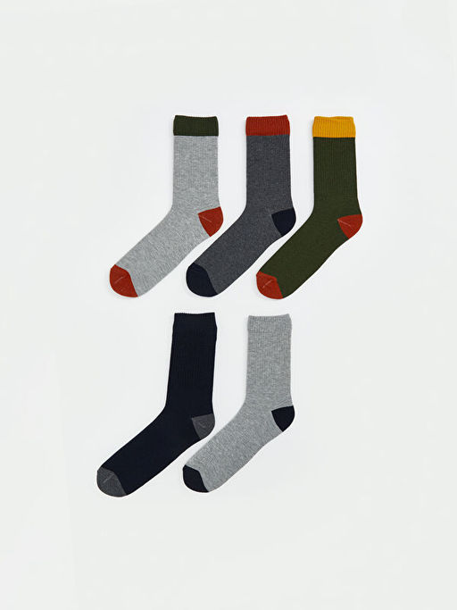 Renk Bloklu Erkek Soket ?orap 5li