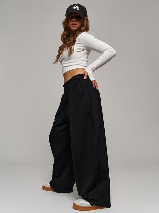 Утепленные брюки с начесом футер багги - Nota bene фото 23