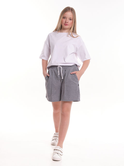 Шорты для девочки подростковые 22-4355 темно серый меланж - Mini maxi фото 5