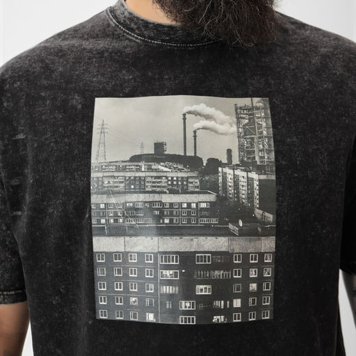 Футболка мужская MIST «Город» из вареного хлопка, черный, р-р XL