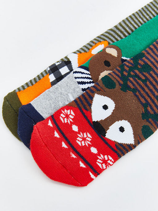 Desenli Erkek ?ocuk Soket ?orap 3l? - Waikiki фото 3