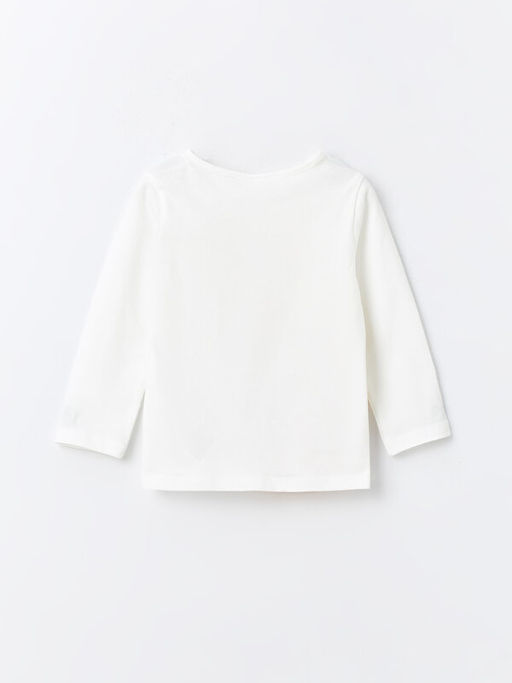 Bisiklet Yaka Uzun Kollu Tweety Bask?l? K?z Bebek Ti??rt - Waikiki фото 2