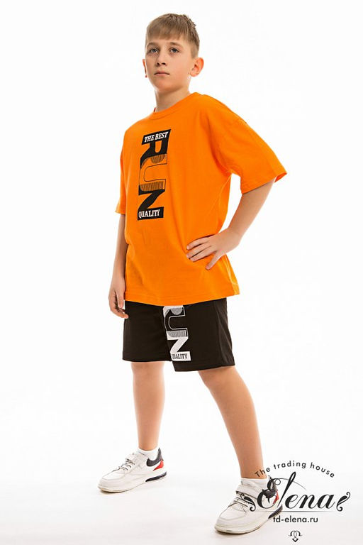 Костюм (футболка+шорты) М223025Па Оранжевый - Елена фото 2