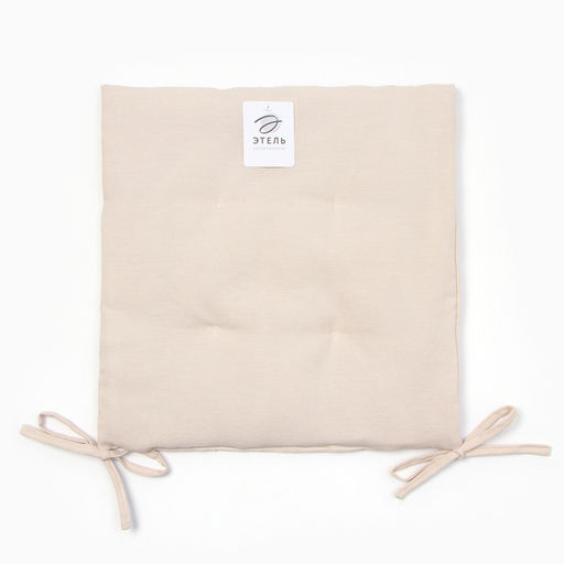 Сидушка на стул с завязками Этель ЕСО, 40*40 см, 100% лён  фото 4