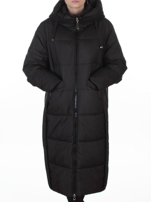 8891 BLACK Пальто зимнее женское (200 гр. холлофайбер)