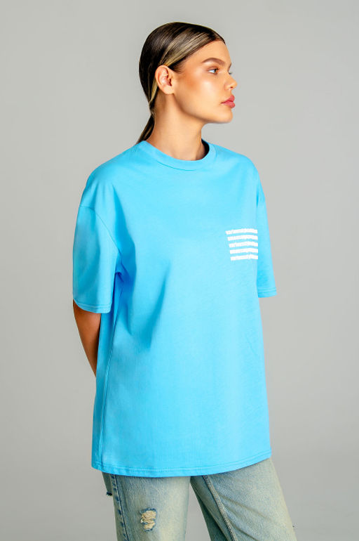 Арт. 3157 Футболка женская 42-48 (4 шт) Цвет:небесный - Калинка фото 32