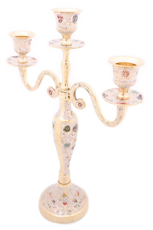 Подсвечник на 3 свечи эмаль (белая) № Кт3275/16/1 - Ганг фото 3