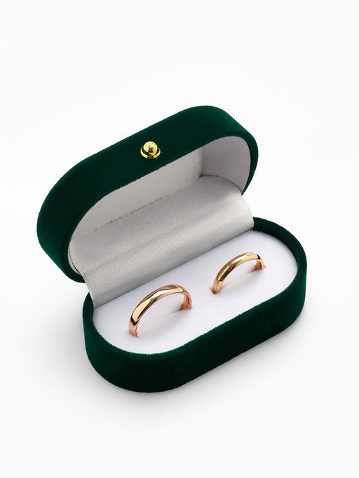 Футляр бархатный под серьги/ кольца/запонки, Овал вытянутый 7.5?4, цвет зелёный, вставка белая