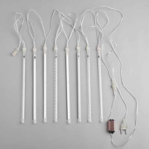 Гирлянда «Сосульки» 2.5×0.3 м, IP65, прозрачная нить, 192 LED, свечение мульти с эффектом стекания, 12 В