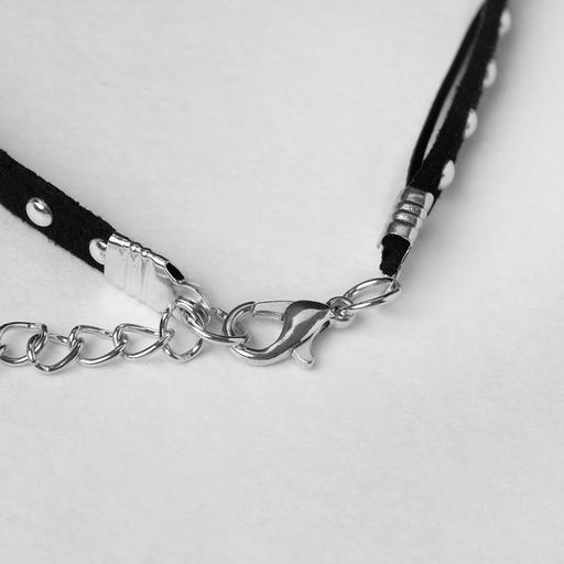 Чокер Две нити круглый кристалл, цвет белый в чёрном, 40см - Queen fair фото 2