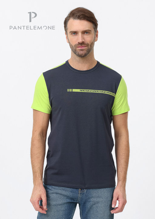 Мужская футболка MF-1053 Темно-синий - Pantelemone фото 8