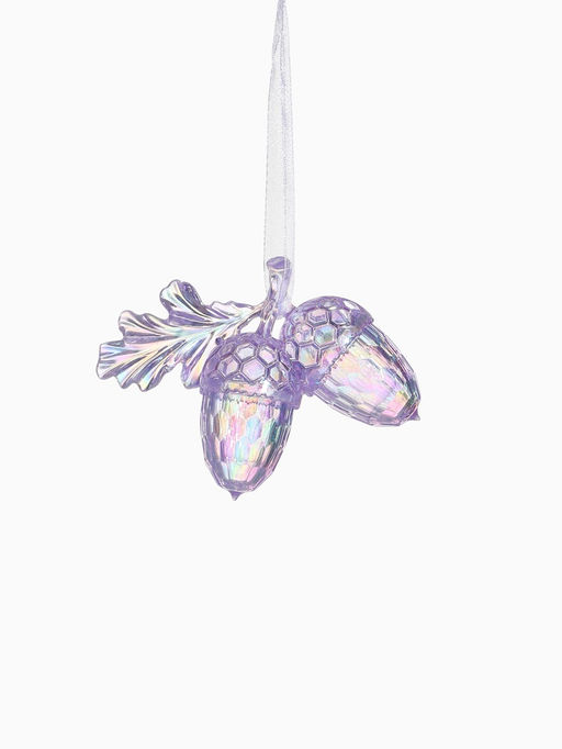 Цена за 2 шт. Ёлочная игрушка Зимнее волшебство. Жёлуди, 79 см, розовый перелив  фото 10