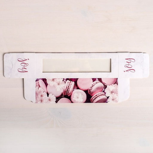 Цена за 5 шт. Коробка для макарун, кондитерская упаковка «Sweet time», 18 х 5.5 х 5.5 см