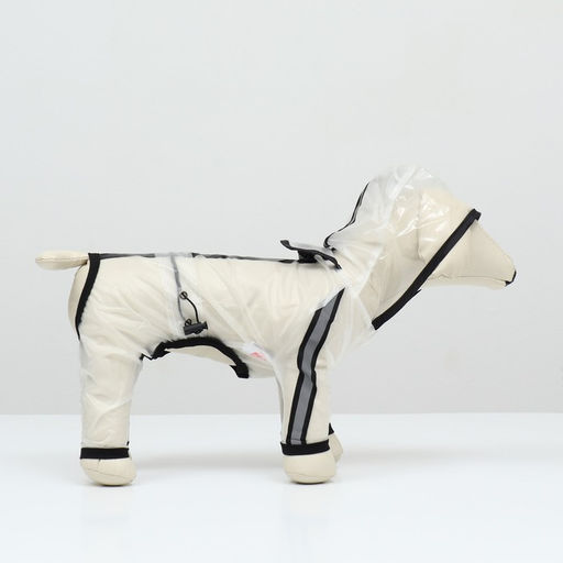 Дождевик-комбинезон для собак, р-р 2ХL (ДС 42, ОГ 55, ОШ 46,5 см, вес 15-20 кг), прозрачный - Simaland фото 3