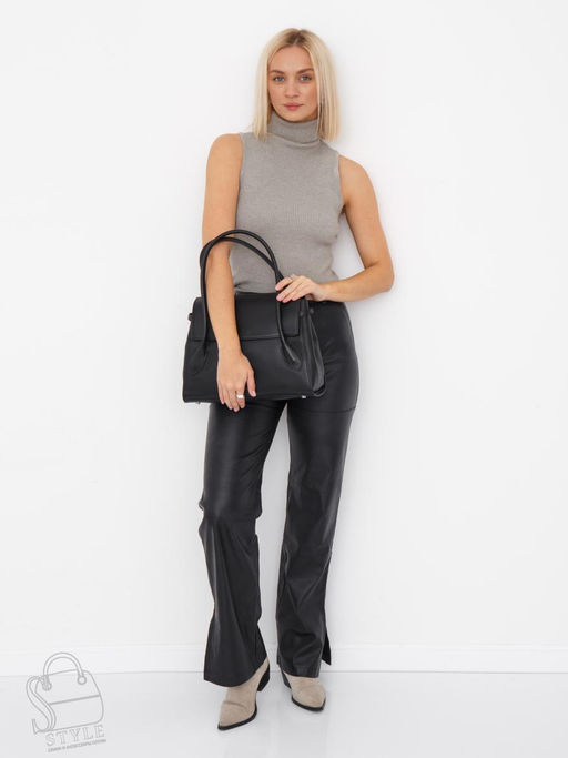 Сумка женская кожаная 2424Y black Polina&Eiterou