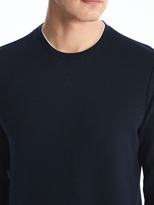 Bisiklet Yaka Uzun Kollu Erkek Sweatshirt