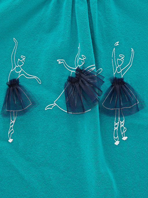 Комплект для девочки с шортами UD 3419/3420 изумрудный - Mini maxi фото 6