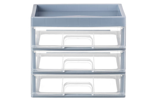 Органайзер для мелочей 3 ящика 25,8*17,8*22,5 см серо-синий/прозрачный (модель 340349) - Elan gallery фото 5