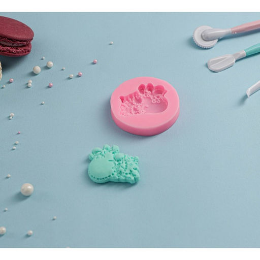 Цена за 4 шт. Молд для заливки Барашек, силикон, 6.2?6.2?1.1 см, розовый