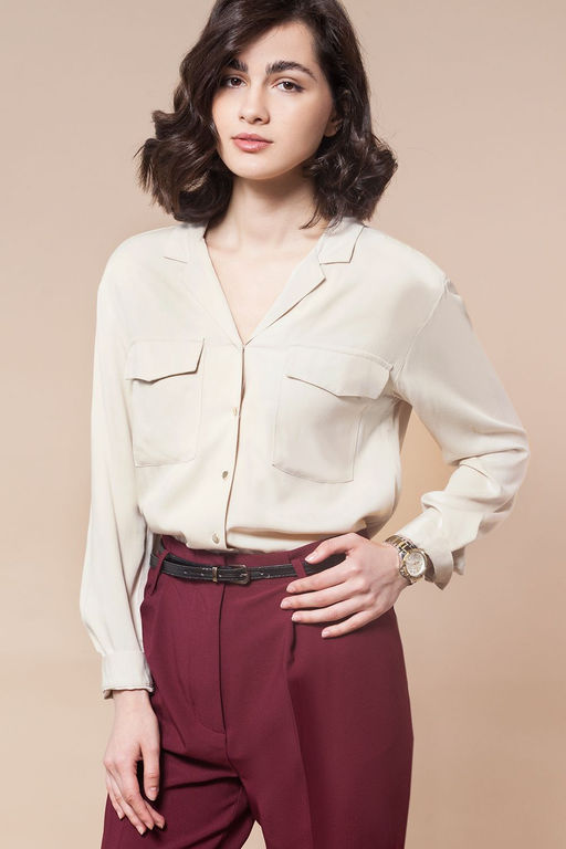 Блузка из премиальной вискозы в рубчик