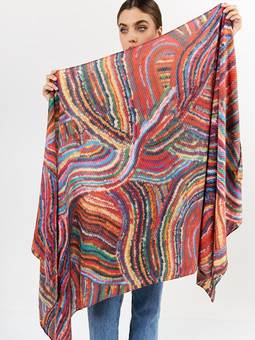 Большой, мягкий, тонкий и очень нежный двусторонний палантин с рисунком - Tantino фото 7