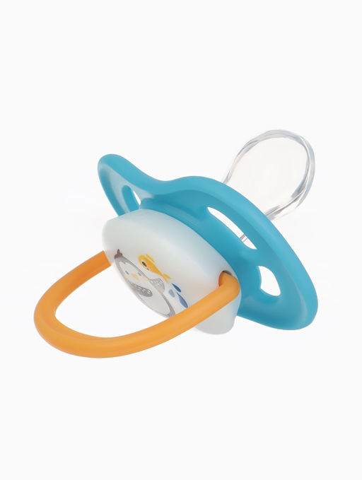 Соска - пустышка ортодонтическая «Пингвин», +6 мес., цвет голубой