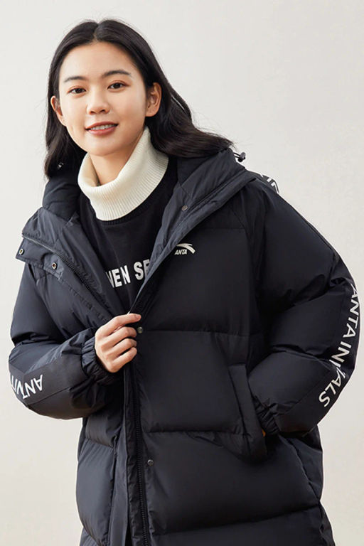 Пуховик удлиненный Черный - Anta sport фото 4