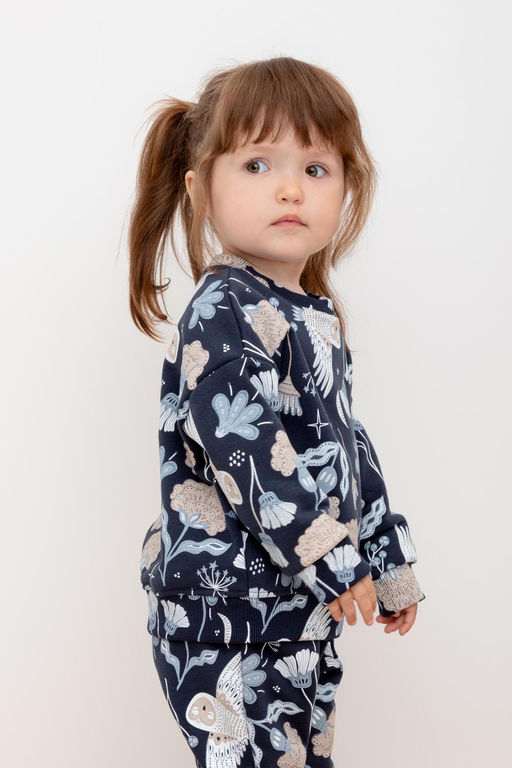 Crockid _ КР 302220/индиго,волшебные совы к419 джемпер для дев  фото 5