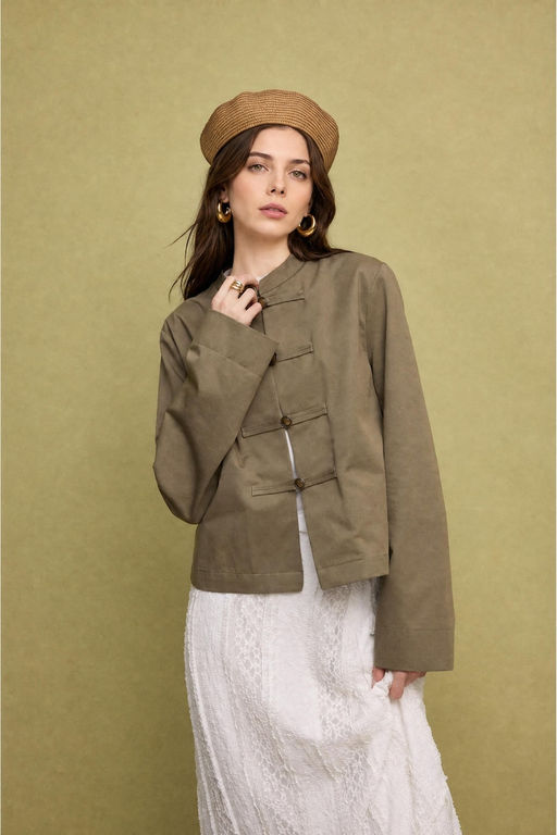 %100 Pamuk Regular Fit Napolyon Ceket - Defacto фото 3
