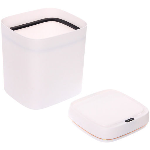 Контейнер для мусора"Smart"11л белый сенсорная крышка работает от батареек LR6 W8616C