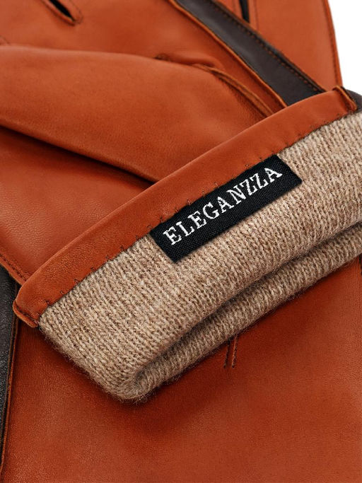 Перчатки мужские ш+каш. OS00109 luggage/mocca - Eleganzza фото 4