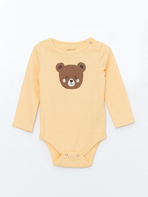 Bisiklet Yaka K?sa Kollu Bask?l? Erkek Bebek ??t??tl? Bodysuit