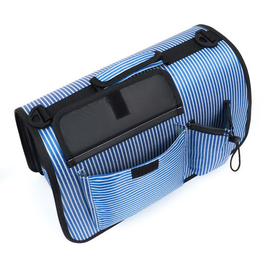 Сумка-переноска с органайзером в полоску, размер М (44,5 х 26 х 40 см), голубой - Пижон фото 8