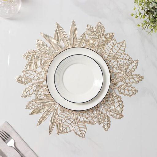 Цена за 12 шт. Салфетка сервировочная Доляна Ashberry, 3838 см, цвет золото  фото 7