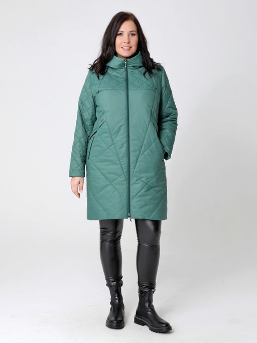 24114 Плащ утепл. т.зеленый - Dizzyway фото 2