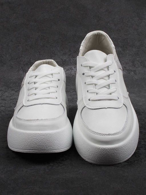 03-C140-9 WHITE Полуботинки спортивные женские (натуральная кожа)