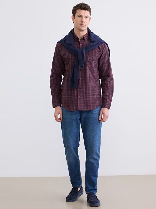 Regular Fit Ekose Gabardin Erkek G?mlek