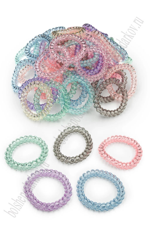 Резинки-пружинки для волос 5,5 см (100 шт) SF-7808, ассорти №5