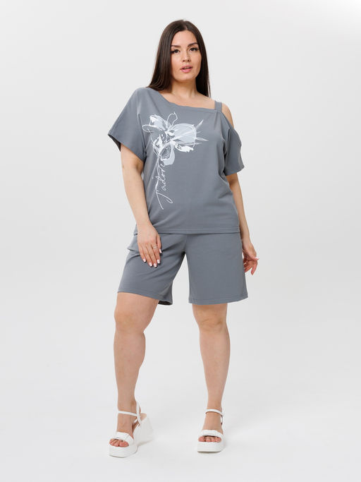 Костюм женский К-237 (кулирка с лайкрой) Чёрная - Elenatex фото 4