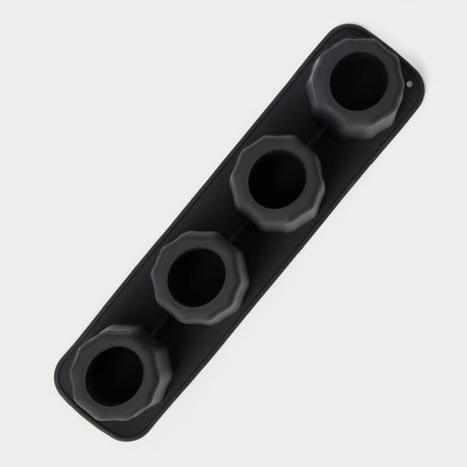 Форма для льда Доляна «Рюмки», силикон, 20×5×5 см, 4 ячейки (3.8×5 см), чёрная