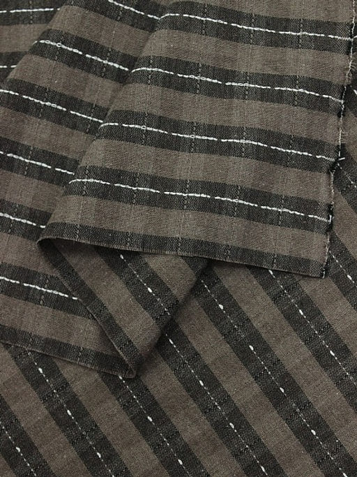 Пестрядь Клетка - строчка цв.т.коричневый/кофейный, ш.1.45м, хлопок-95%, п/э-5%, 130гр/м.кв - Купава фото 5