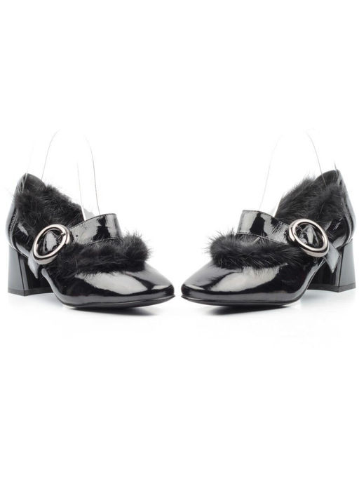 03-N18116P-2 BLACK LAC Полуботинки женские (натуральная кожа, лакированная)