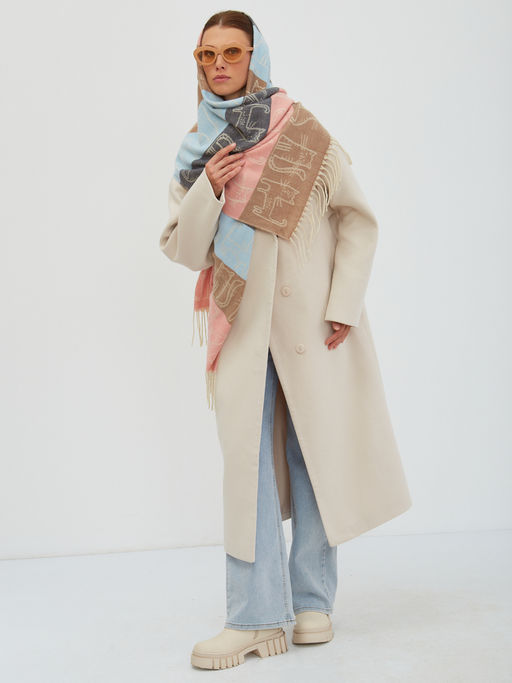 в составе  шерсть! теплый двусторонний палантин - Tantino фото 5