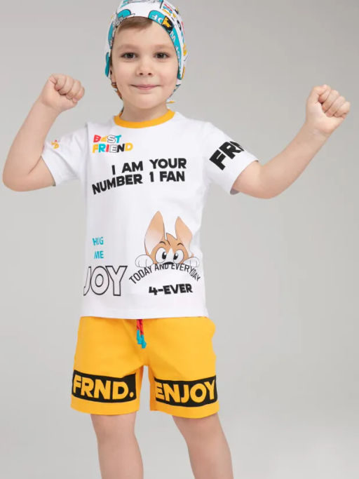 PlayToday / Комплект трикотажный для мальчиков: фуфайка (футболка), шорты  фото 3