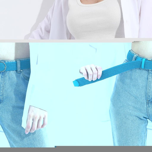 Ремень женский, ширина 3,5 см, плетёнка, пряжка металл МИКС, цвет голубой - Simaland фото 5